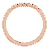 14K Rose Stackable Beaded Stackable Ring