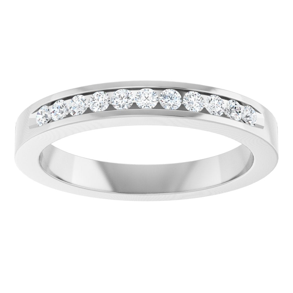 14K White Gold 1/4 CTW Natural Diamond Anniversary Band Size 7