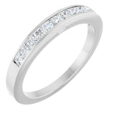 14K White Gold 3/8 CTW Natual Diamond Anniversary Band Size 7