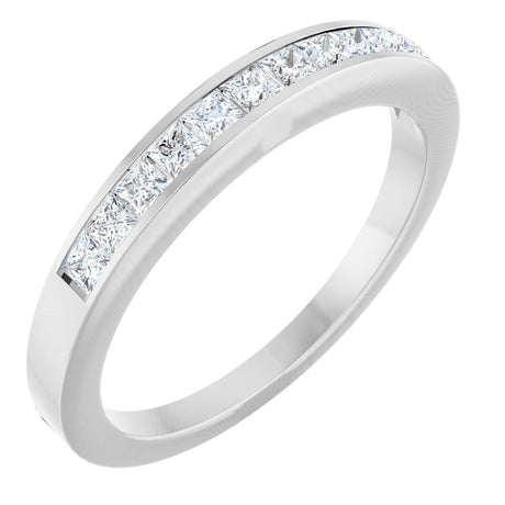 14K White Gold 3/8 CTW Natual Diamond Anniversary Band Size 7