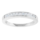 14K White Gold 3/8 CTW Natual Diamond Anniversary Band Size 7
