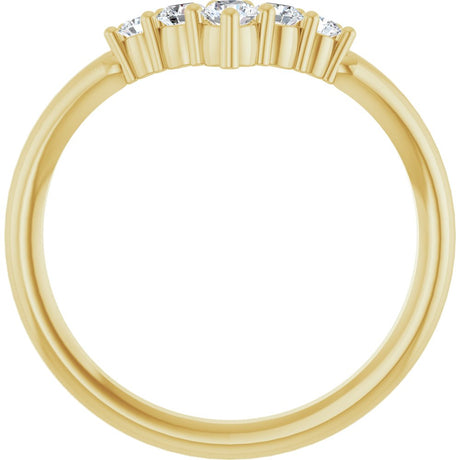 14K Yellow Gold 1/4 CTW Natural Diamond Graduated V Ring