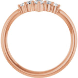 14K Rose Gold 1/4 CTW Natural Diamond Graduated V Ring