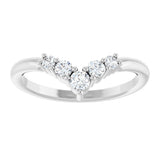 14K White Gold 1/4 CTW Natural Diamond Graduated V Ring