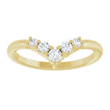 14K Yellow 1/4 CTW Natural Diamond Graduated V Ring