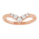 14K Rose 1/4 CTW Natural Diamond Graduated V Ring