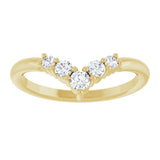 14K Yellow Gold 1/4 CTW Natural Diamond Graduated V Ring