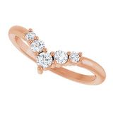 14K Rose Gold 1/4 CTW Natural Diamond Graduated V Ring