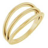 14K Yellow Negative Space Ring 