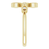 14K Yellow .05 CTW Natural Diamond Sideways Cross Ring