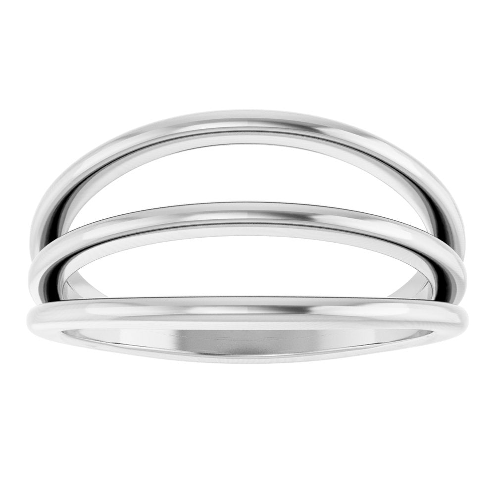 14K White Negative Space Ring