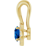 14K Yellow Gold Natural Blue Sapphire & 1/10 CTW Natural Diamond Pendant