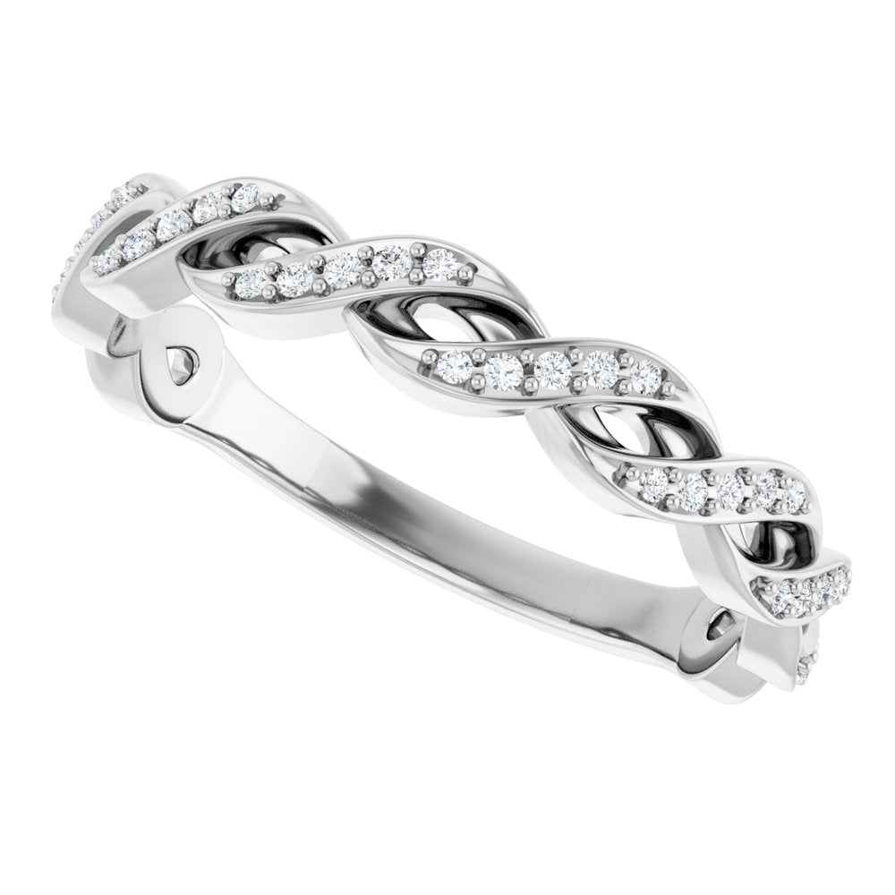 14K White 1/8 CTW Natural Diamond Anniversary Band