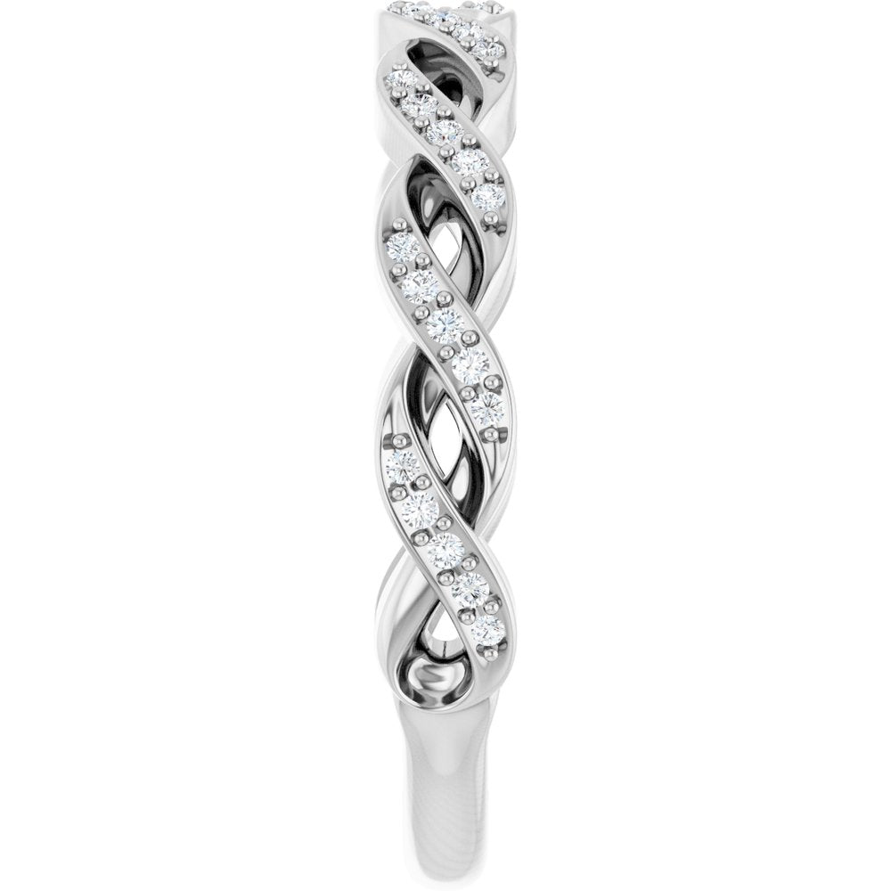 14K White 1/8 CTW Natural Diamond Anniversary Band