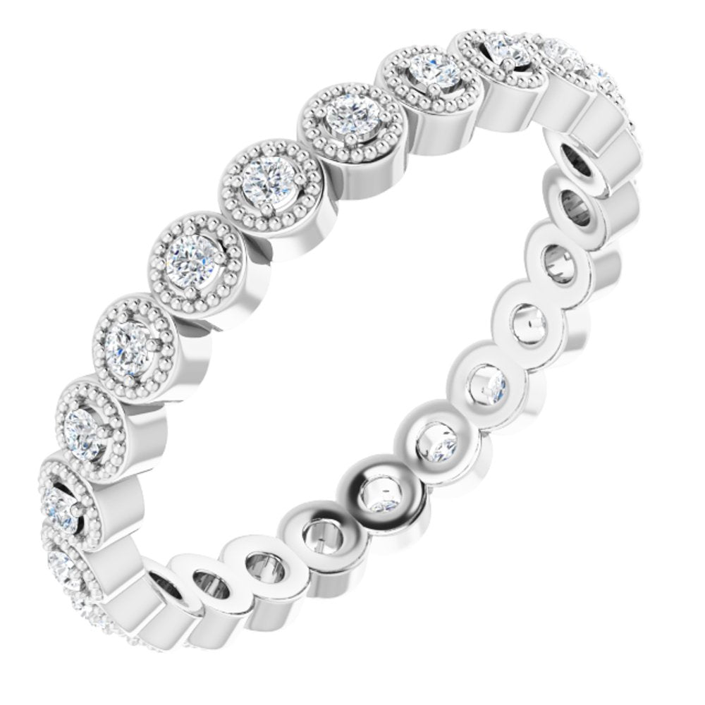 14K White 1/4 CTW Natural Diamond Eternity Band Size 6.5