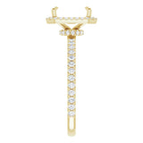 14K Yellow 8 x 6 mm Emerald 3/8 CTW Lab-Grown Diamond Semi-Set Engagement Ring