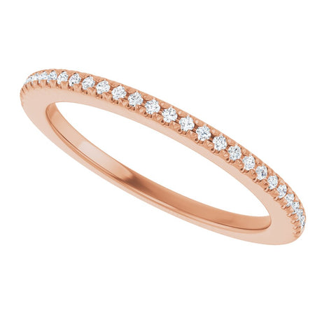 14K Rose 1/8 CTW Natural Diamond French-Set Anniversary Band