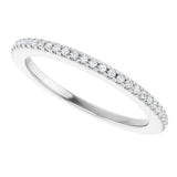 14K White 1/8 CTW Natural Diamond French Set Anniversary Band