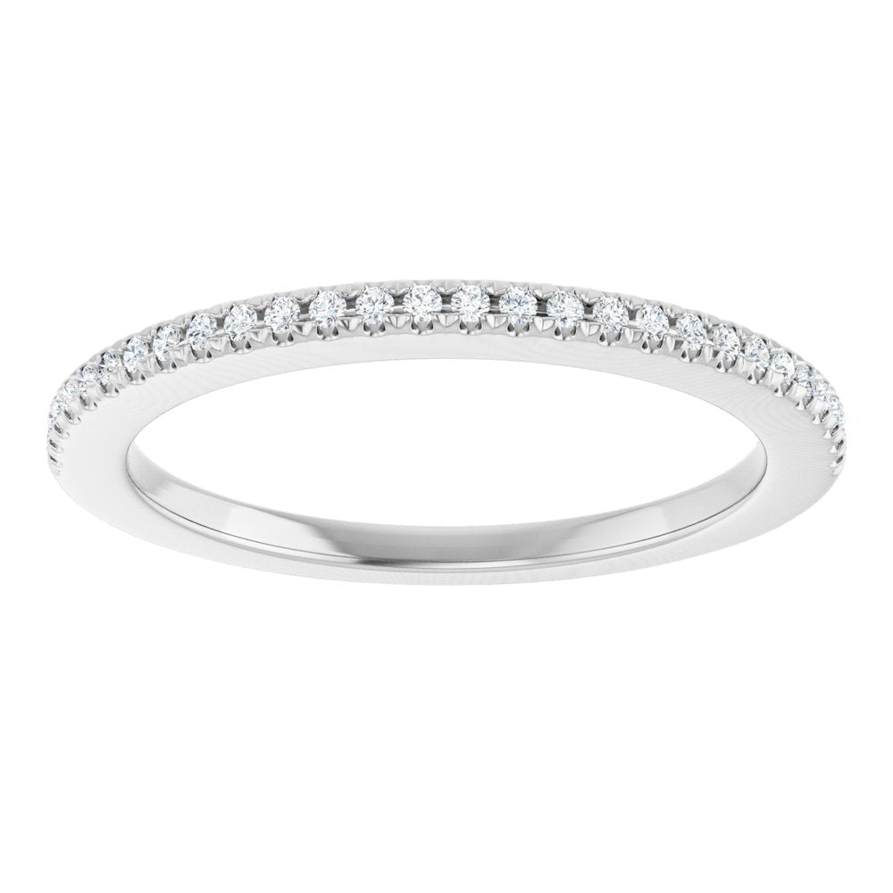 14K White 1/8 CTW Natural Diamond French Set Anniversary Band