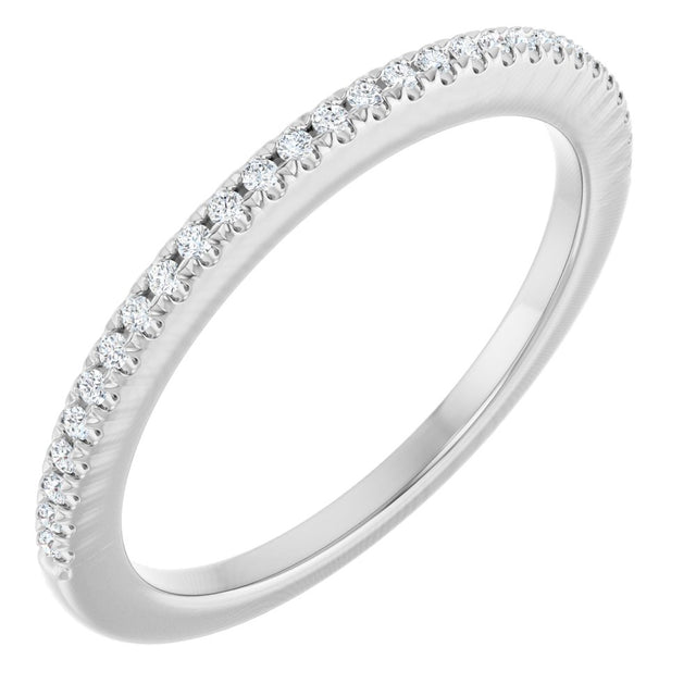 14K White Gold 1/8 CTW Natural Diamond French-Set Anniversary Band