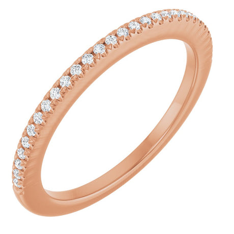 14K Rose Gold 1/8 CTW Natural Diamond French-Set Anniversary Band