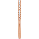 14K Rose Gold 1/8 CTW Natural Diamond French-Set Anniversary Band