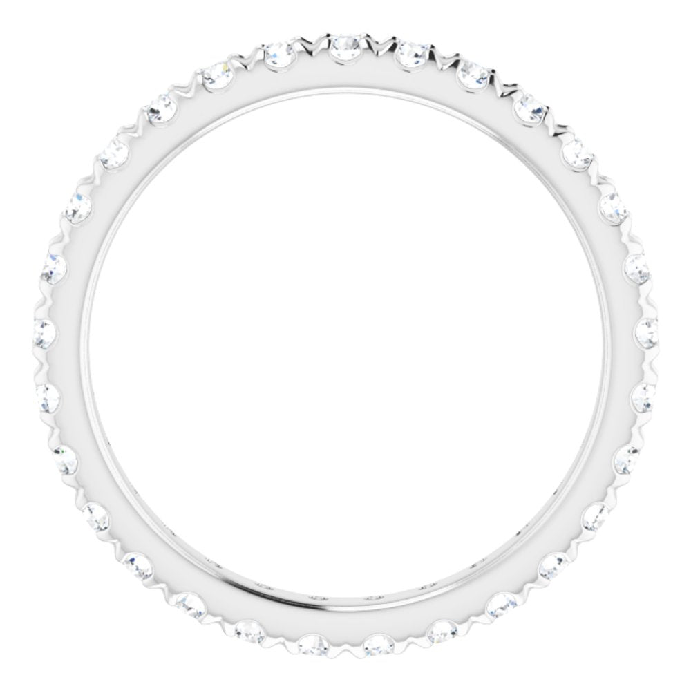 14K White 1/2 CTW  Natural Diamond French-Set Eternity Band