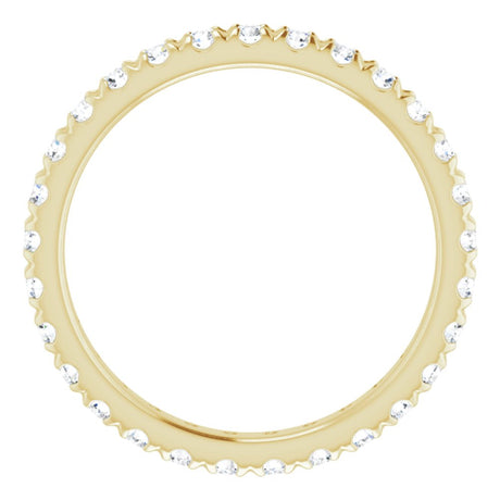 14K Yellow Gold 3/4 CTW French Set Natural Diamond Eternity Band Size 7