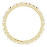 14K Yellow Gold 3/4 CTW French Set Natural Diamond Eternity Band Size 5.5