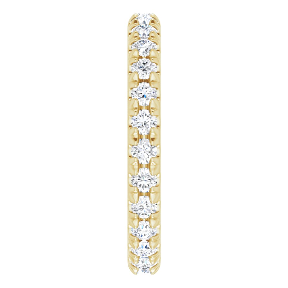14K Yellow Gold 3/4 CTW French Set Natural Diamond Eternity Band Size 5