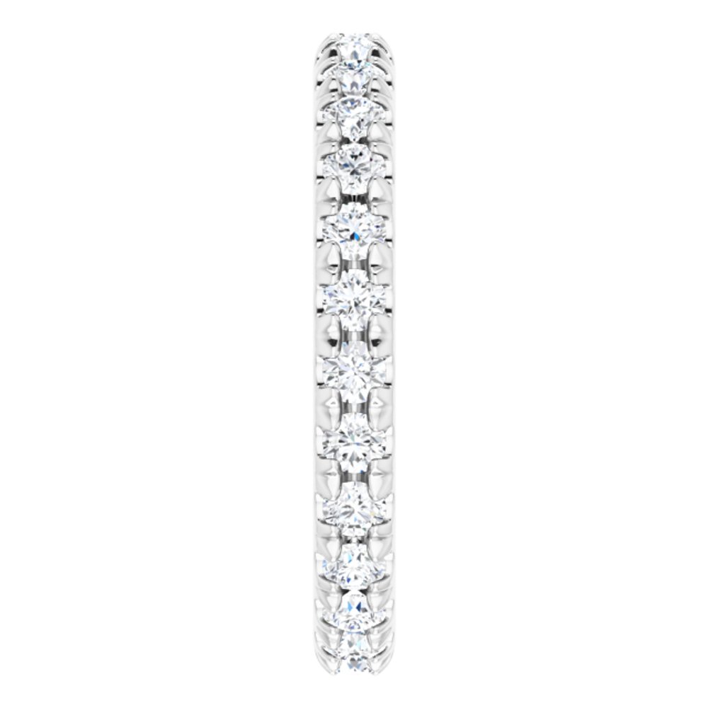 14K White 1/2 CTW Natural Diamond French-Set Eternity Band