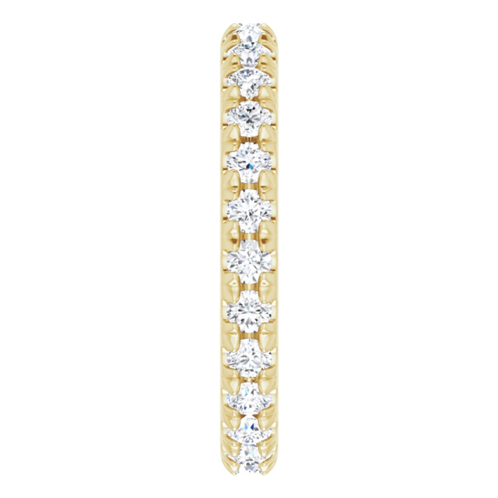 14K Yellow 3/4 CTW French Set Natural Diamond Eternity Band