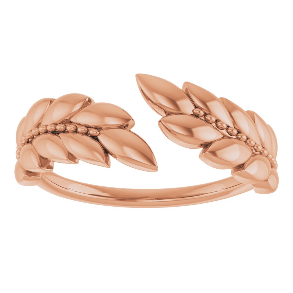 14K Rose Leaf Negative Space Ring