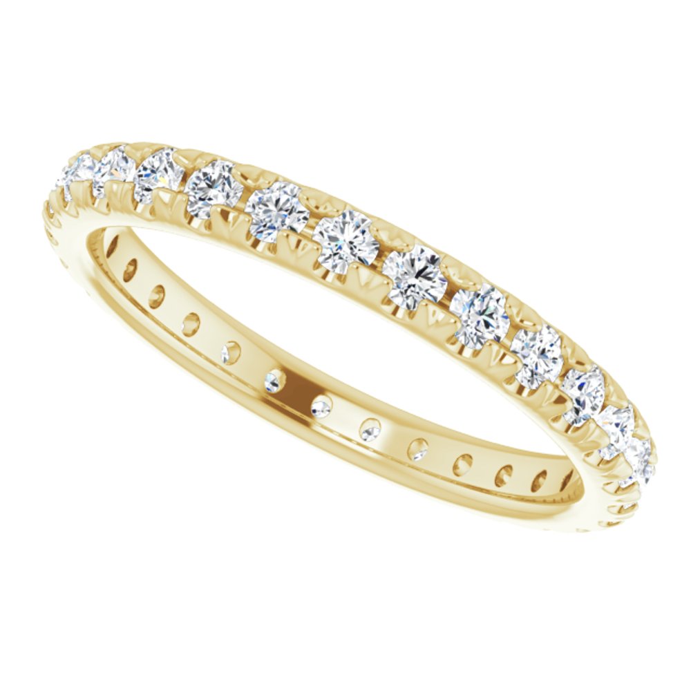 14K Yellow 7/8 CTW Lab-Grown Diamond  French-Set Eternity Band Size 6