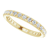 14K Yellow 7/8 CTW Lab-Grown Diamond  French-Set Eternity Band Size 6