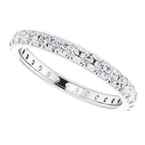 14K White Gold 3/4 CTW French Set Natural Diamond Eternity Band Size 7