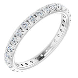 14K White Gold 3/4 CTW French Set Natural Diamond Eternity Band Size 7