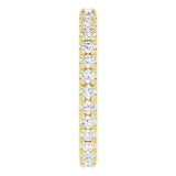 14K Yellow 1/2 CTW French Set Natural Diamond Eternity Band Size 7.5