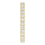 14K Yellow Gold 1/2 CTW French Set Natural Diamond Eternity Band Size 7.5