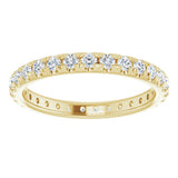 14K Yellow Gold 3/4 CTW French Set Natural Diamond Eternity Band Size 5.5