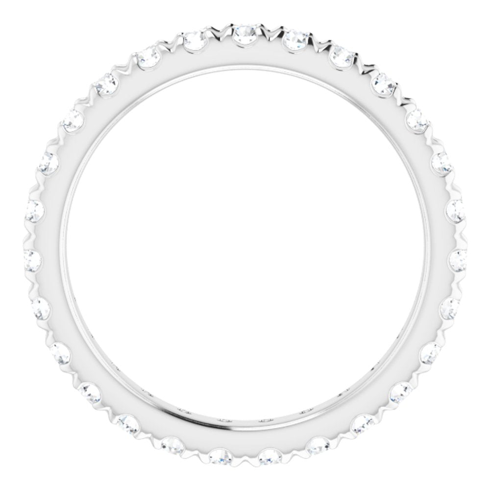 14K White 1/2 CTW Natural Diamond French-Set Eternity Band