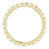 14K Yellow Gold 3/4 CTW French Set Natural Diamond Eternity Band Size 5
