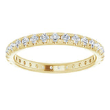 14K Yellow Gold 1/2 CTW French Set Natural Diamond Eternity Band Size 7.5