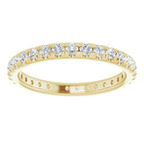 14K Yellow 1/2 CTW French Set Natural Diamond Eternity Band Size 7.5