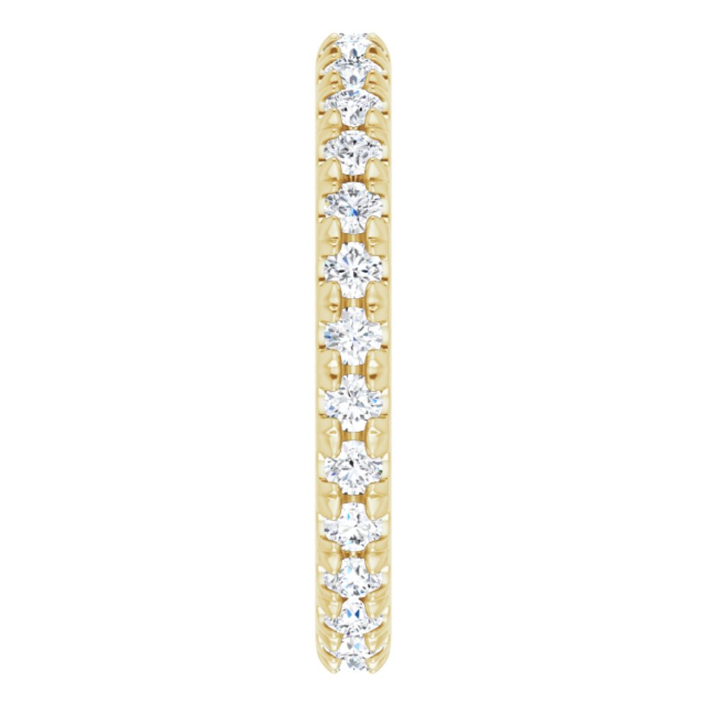 14K Yellow 3/4 CTW French Set Natural Diamond Eternity Band Size 7