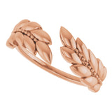 14K Rose Leaf Negative Space Ring