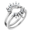 14K White 1/3 CTW Natural Diamond Art Deco Baguette Ring Guard 