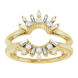 14K Yellow Gold 1/3 CTW Natural Diamond Art Deco Baguette Ring Guard 