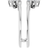 14K White Gold 1/3 CTW Natural Diamond Art Deco Baguette Ring Guard 