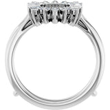 14K White Gold 1/3 CTW Natural Diamond Art Deco Baguette Ring Guard 